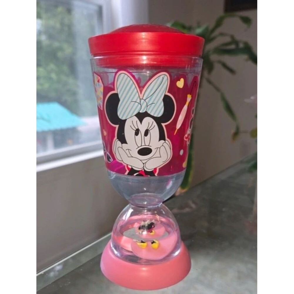 Mickey Mouse Minnie Mouse Disney pink girls collectible plastic cup with lid